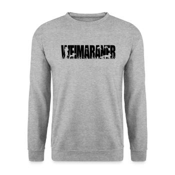 WEIMARANER Jagdhund - Unisex Pullover - Weißgrau meliert - Vorne - Alina (178cm) & Michal (187cm)