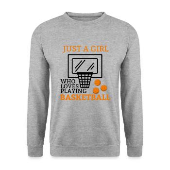 Basketteuse amateur de basket-ball - Sweat-shirt Unisexe - gris chiné - Devant - Alina (178cm) & Michal (187cm)