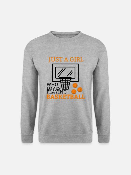 Basketballerin Basketballliebhaberin Basketball - Unisex Pullover - Weißgrau meliert