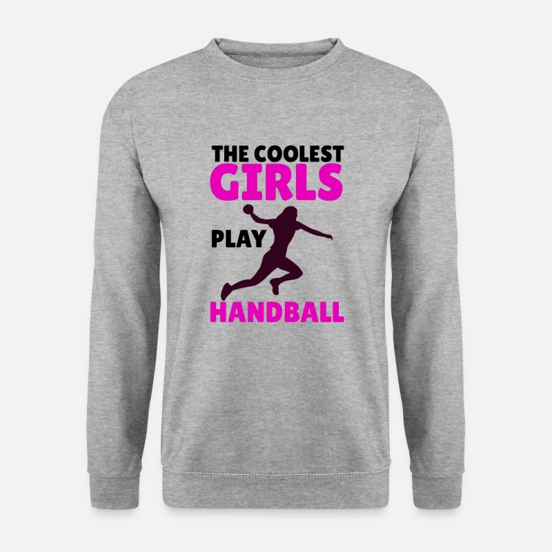 Handballerin Handball Frauenhandball Damen Mädchen - Unisex Pullover - Weißgrau meliert