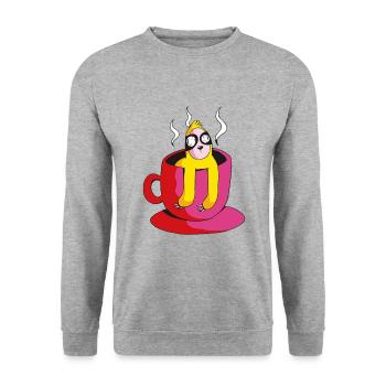 Sloth Coffee Fatigue Funny Lazy Coffee - Unisex Sweatshirt - salt & pepper - Front - Alina (178cm) & Michal (187cm)