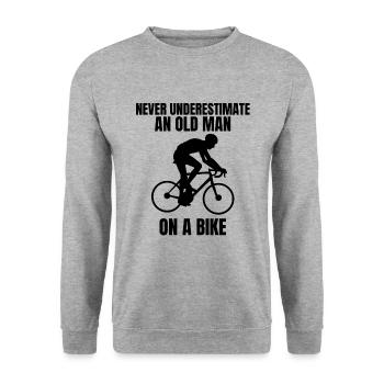 Bicycle Father Cycling Grandpa Cycling Dad Bicycle Tour - Unisex Sweatshirt - salt & pepper - Front - Alina (178cm) & Michal (187cm)