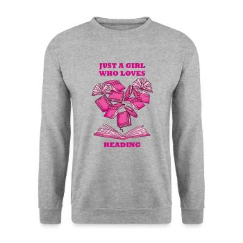 Lire Livres Amoureux du livre Fille Lectrice - Sweat-shirt Unisexe - gris chiné - Devant - Alina (178cm) & Michal (187cm)