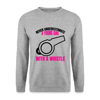 Referee lady referee saying girl gift - Unisex Sweatshirt - salt & pepper - Front - Alina (178cm) & Michal (187cm)