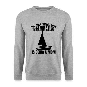 Segeln Mama Seglerin Segel Mutter Segelsport Boot - Unisex Pullover - Weißgrau meliert - Vorne - Alina (178cm) & Michal (187cm)