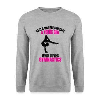 Gymnastics gymnast floor gymnastics woman sports teacher - Unisex Sweatshirt - salt & pepper - Front - Alina (178cm) & Michal (187cm)