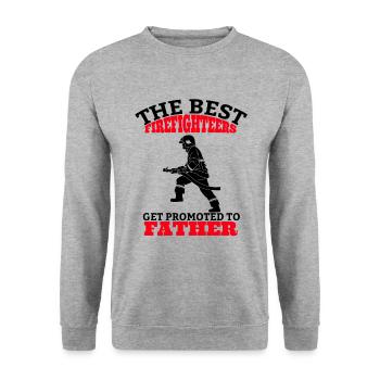 Pompier père pompier papa fête des pères papa - Sweat-shirt Unisexe - gris chiné - Devant - Alina (178cm) & Michal (187cm)