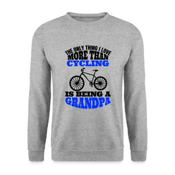 Bike Grandpa Cycling Bike Tour Grandfather Cycling - Unisex Sweatshirt - salt & pepper - Front - Alina (178cm) & Michal (187cm)
