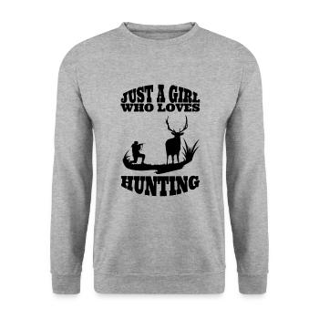Chasser sort maman chasse chasseur chasseur fille fille fille femme - Sweat-shirt Unisexe - gris chiné - Devant - Alina (178cm) & Michal (187cm)