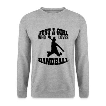 Handballerin Frauenhandball Handball Mädchen Damen - Unisex Pullover - Weißgrau meliert - Vorne - Alina (178cm) & Michal (187cm)