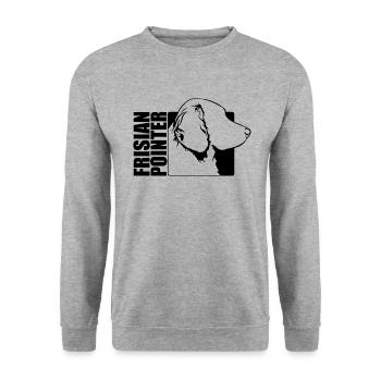 Frison Pointer Profile Chiens Chien Wilsigns - Sweat-shirt Unisexe - gris chiné - Devant - Alina (178cm) & Michal (187cm)