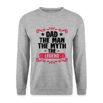 Dad the man miyth legend fathers day - Unisex Sweatshirt - salt & pepper - Front - Alina (178cm) & Michal (187cm)