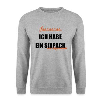 Sixpack vom Supermarkt - Unisex Pullover - Weißgrau meliert - Vorne - Alina (178cm) & Michal (187cm)