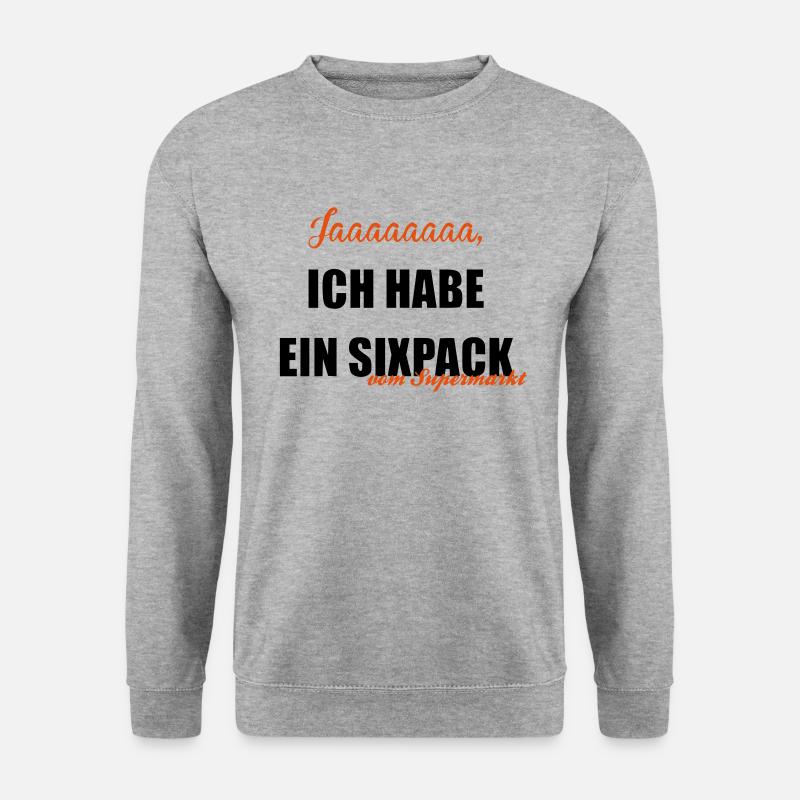 Sixpack vom Supermarkt - Unisex Pullover - Weißgrau meliert