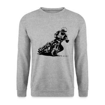 Speedway Driver - Unisex Pullover - Weißgrau meliert - Vorne - Alina (178cm) & Michal (187cm)