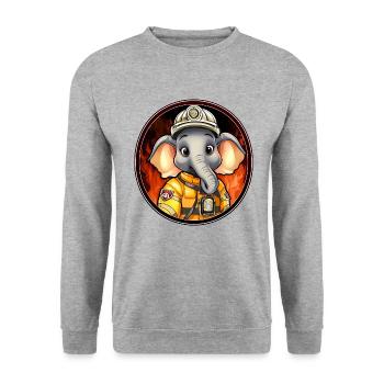 Brigade de pompiers d’éléphants - Sweat-shirt Unisexe - gris chiné - Devant - Alina (178cm) & Michal (187cm)