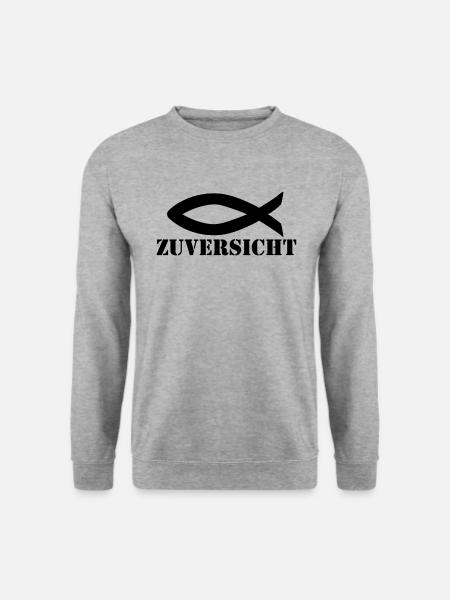 Zuversicht - Unisex Pullover - Weißgrau meliert