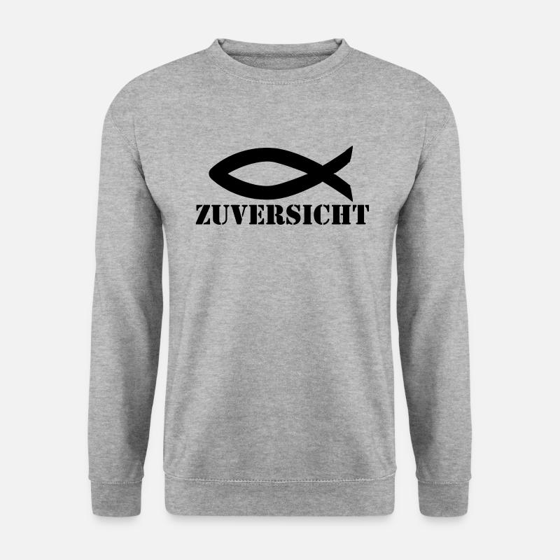 Zuversicht - Unisex Pullover - Weißgrau meliert