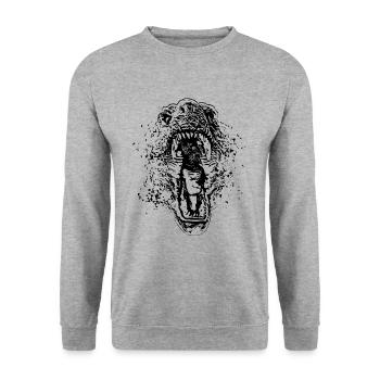 T-Rex - Sweat-shirt Unisexe - gris chiné - Devant - Alina (178cm) & Michal (187cm)