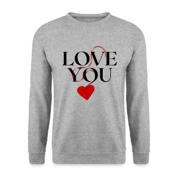 Love you - Unisex Sweatshirt - salt & pepper - Front - Alina (178cm) & Michal (187cm)