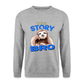 Drôle de paresseux cool histoire bro - Sweat-shirt Unisexe - gris chiné - Devant - Alina (178cm) & Michal (187cm)