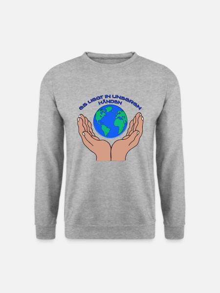 Save the World - Unisex Pullover - Weißgrau meliert