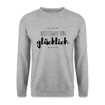 Beautiful saying luck self-love life feeling - Unisex Sweatshirt - salt & pepper - Front - Alina (178cm) & Michal (187cm)