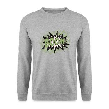 Vintage Comic Boom Explosion - Unisex Sweatshirt - salt & pepper - Front - Alina (178cm) & Michal (187cm)