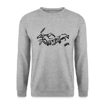 R1200GS K51 - Kalli rouillé SW - Sweat-shirt Unisexe - gris chiné - Devant - Alina (178cm) & Michal (187cm)
