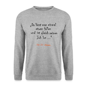 Hebamme Job - Unisex Pullover - Weißgrau meliert - Vorne - Alina (178cm) & Michal (187cm)