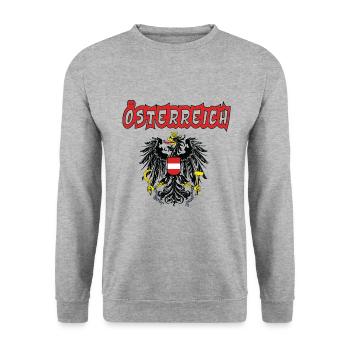 Schönes T Shirt für echte Österreicher - Unisex Pullover - Weißgrau meliert - Vorne - Alina (178cm) & Michal (187cm)