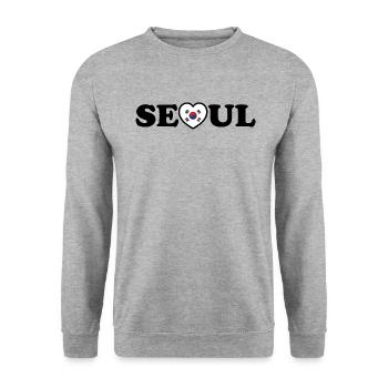 Seoul Love Heart Taegeukgi Flag - Unisex Sweatshirt - salt & pepper - Front - Alina (178cm) & Michal (187cm)