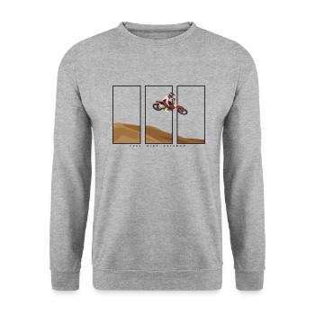 Fuel. Dirt. Freedom. - Unisex Pullover - Weißgrau meliert - Vorne - Alina (178cm) & Michal (187cm)