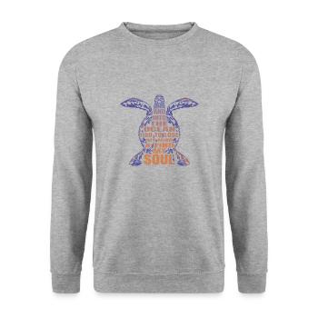 And Into The Ocean I Go To Save The Turtles - Unisex Sweatshirt - salt & pepper - Front - Alina (178cm) & Michal (187cm)