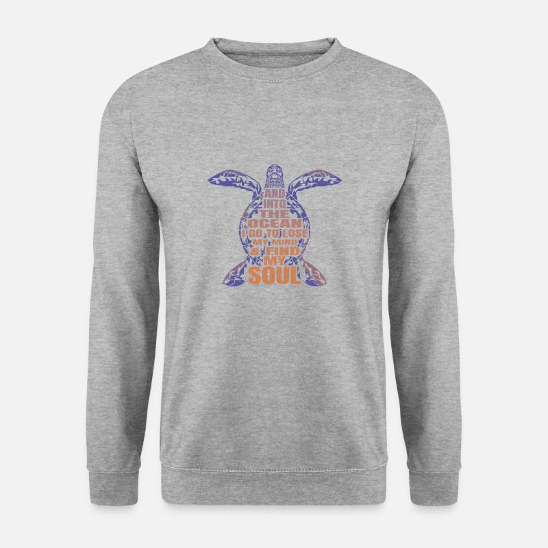 And Into The Ocean I Go To Save The Turtles - Unisex Pullover - Weißgrau meliert