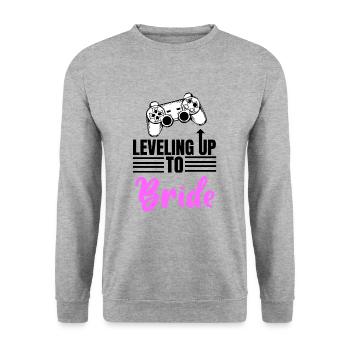 Leveling UpTo Bride - Unisex Sweatshirt - salt & pepper - Front - Alina (178cm) & Michal (187cm)