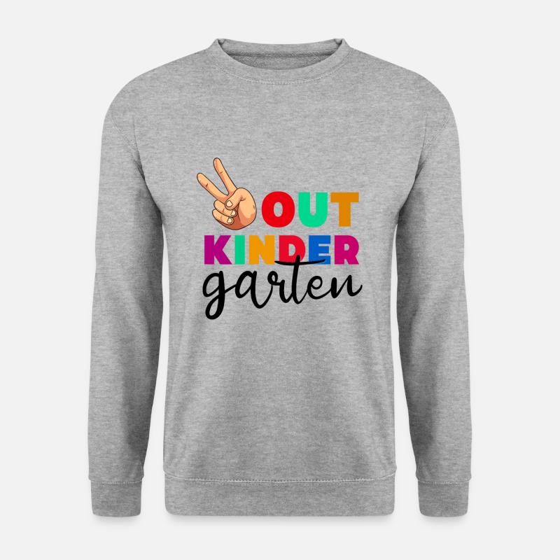 Peace Out Kindergarten - Unisex Pullover - Weißgrau meliert