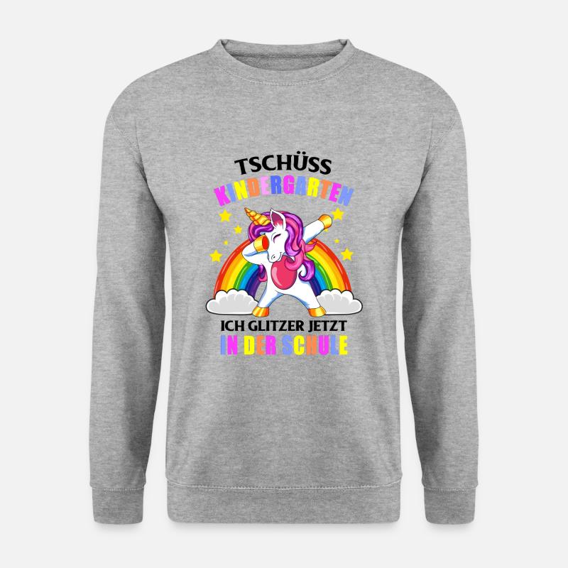 Tschüss Kindergarten Ich Glitzer in der Schule - Unisex Pullover - Weißgrau meliert