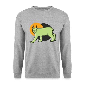 Predator lynx in the desert - Unisex Sweatshirt - salt & pepper - Front - Alina (178cm) & Michal (187cm)