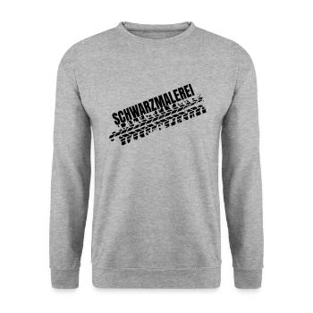 Schwarzmalerei Burnout Drift Ralley Motorsport - Unisex Pullover - Weißgrau meliert - Vorne - Alina (178cm) & Michal (187cm)