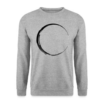Symbol Kreis Grunge Form - Unisex Pullover - Weißgrau meliert - Vorne - Alina (178cm) & Michal (187cm)