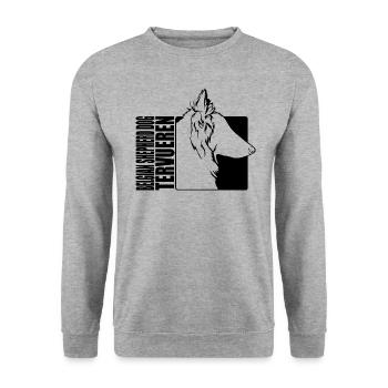 Belgian Shepherd Dog Tervueren Profil Hunde - Unisex Pullover - Weißgrau meliert - Vorne - Alina (178cm) & Michal (187cm)