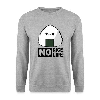 No Rice No Life Funny Foodie - Unisex Sweatshirt - salt & pepper - Front - Alina (178cm) & Michal (187cm)
