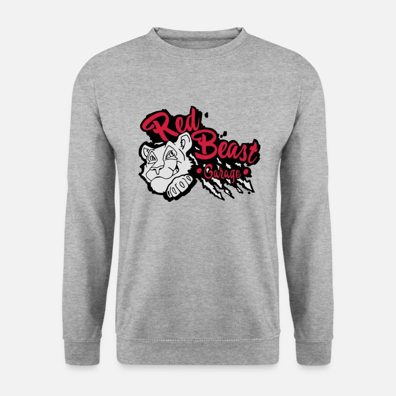Red Beast Garage - Unisex Pullover - Weißgrau meliert