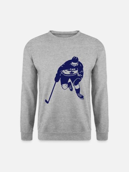 eishockey - ice hockey - kanada - Unisex Pullover - Weißgrau meliert