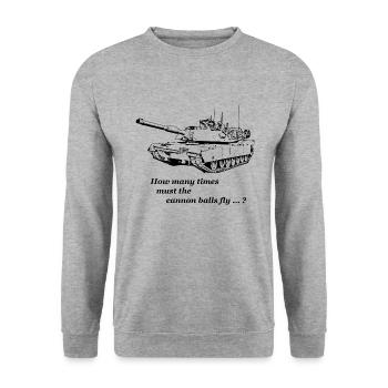 Dylan - Cannon balls - Unisex Pullover - Weißgrau meliert - Vorne - Alina (178cm) & Michal (187cm)