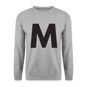 M - Unisex Pullover - Weißgrau meliert - Vorne - Alina (178cm) & Michal (187cm)