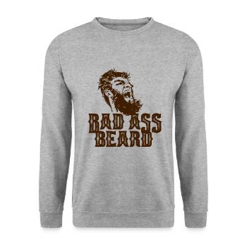 Bart, Bärte, Hipster, Vollbart, Geschenk, - Unisex Pullover - Weißgrau meliert - Vorne - Alina (178cm) & Michal (187cm)