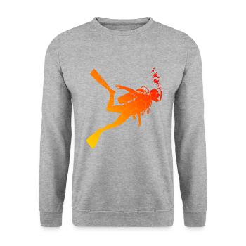 Plongeur Plongée sous-marine Plongée sous-marine Plongée sous-marine - Sweat-shirt Unisexe - gris chiné - Devant - Alina (178cm) & Michal (187cm)