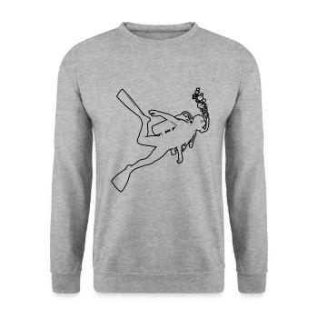 Scuba Diver Diver Scuba Diver Women Diver - Unisex Sweatshirt - salt & pepper - Front - Alina (178cm) & Michal (187cm)